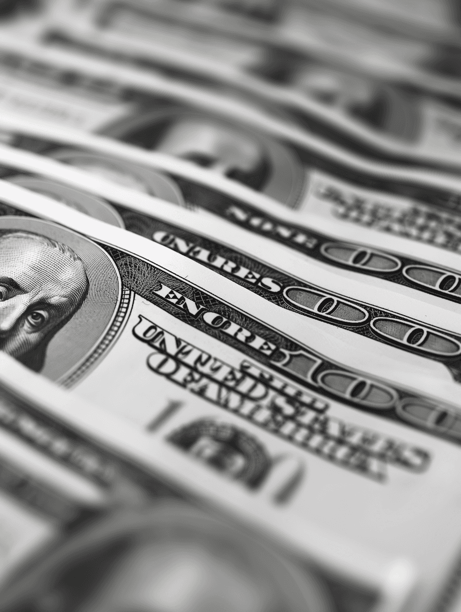a beautiful image of a hand puting one dollar into a piggy bank on a light grey background with studio lighting